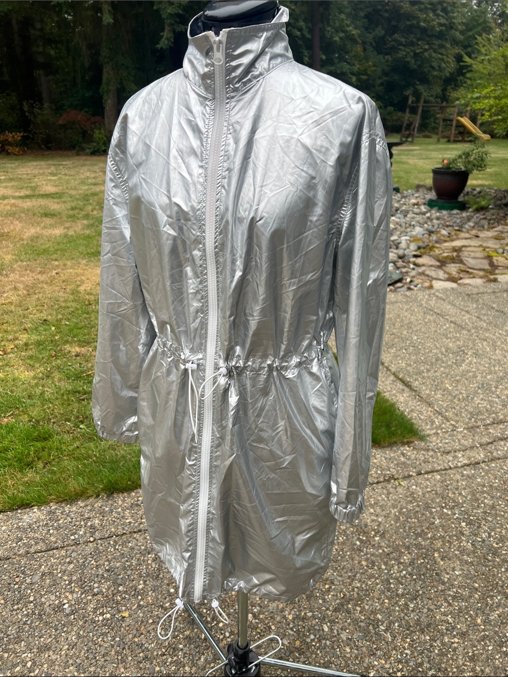 Wild Fable Metallic Silver Long Jacket – Size Small